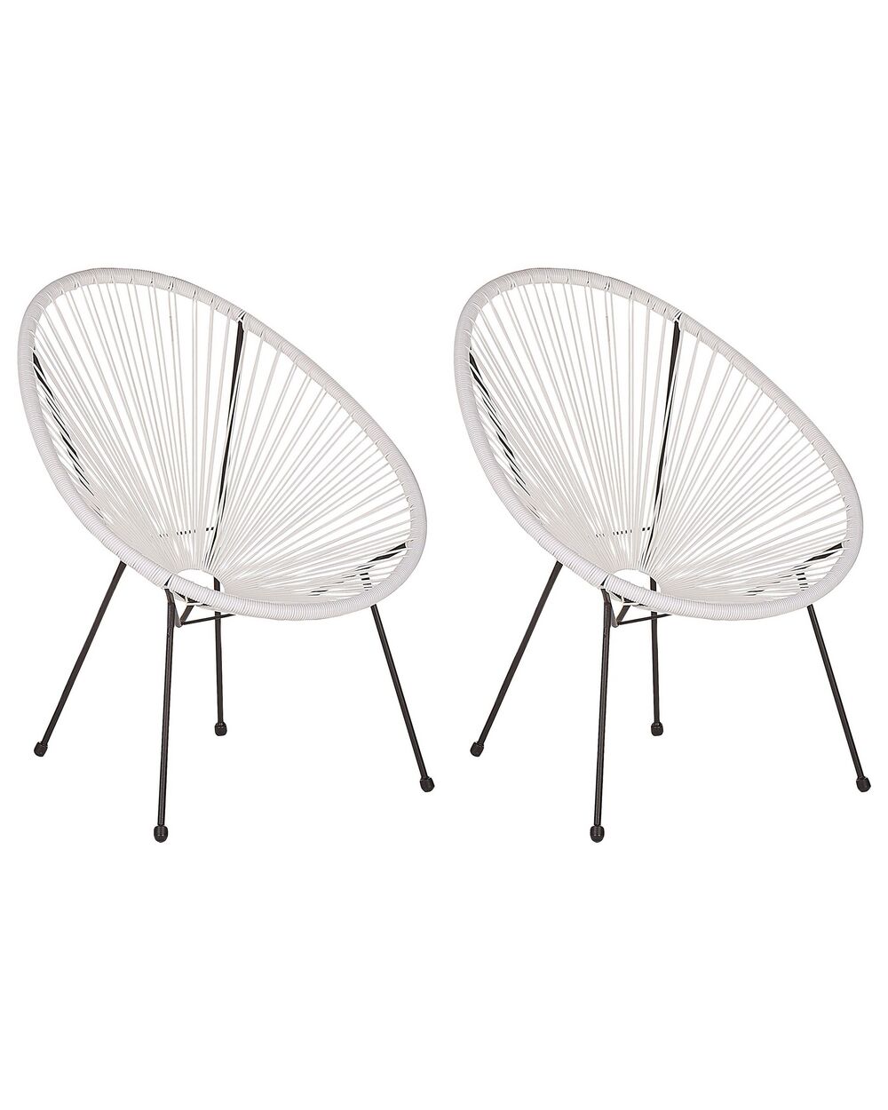 Set di 2 sedie da giardino ACAPULCO II Rattan sintetico (PE) Bianco