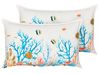 Lot de 2 coussins en coton à motif marin multicolore 30 x 50 cm EELGRASS_893045