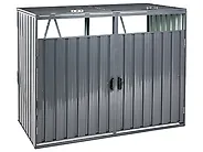 Abrigo duplo para caixote do lixo 2x240 L PERINALDO Metal Cinzento grafite_1185245