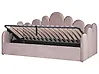 Ottoman Bed POLIGNAC Velvet Pastel Pink 90 x 200 cm (EU Single)