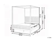 Four Poster Bed Wood HARFLEUR 180 x 200 cm (EU Super King) Light Brown_1023290