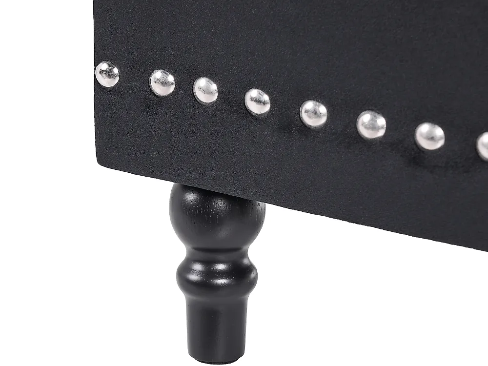 Pouf mit Stauraum LORETTO Samtstoff Schwarz_1186087