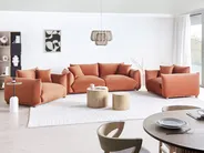 Sofa 3 Seater LUVOS Velvet Golden Brown_970458