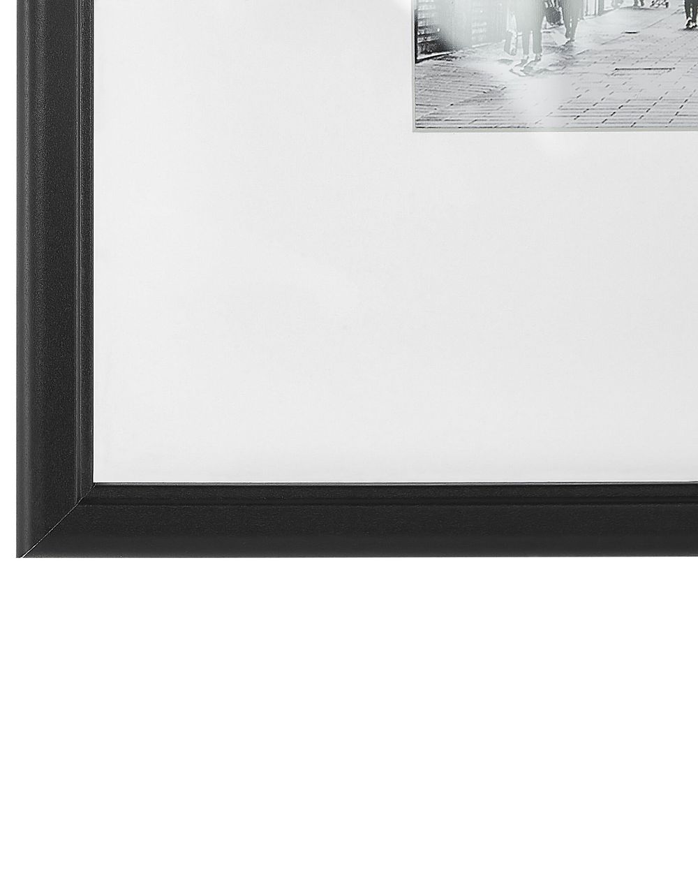 Set di 3 Cornici Portafoto A3 Nere con Doppio Passepartout per Foto A4 e 15 x 20 cm, in Legno