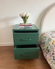 2 Drawer Bedside Table MALAVI Metal Green_1020546