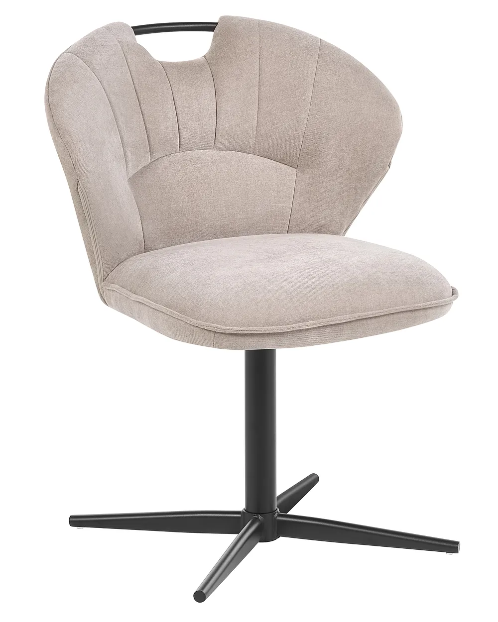Set of 2 Chairs Swivel WORCESTER Chenille Beige_1161981