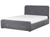 Fabric EU Double Size Ottoman Bed Dark Grey RENNES_702969