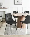 Set of 4 Dining Chairs POWELL Velvet Black