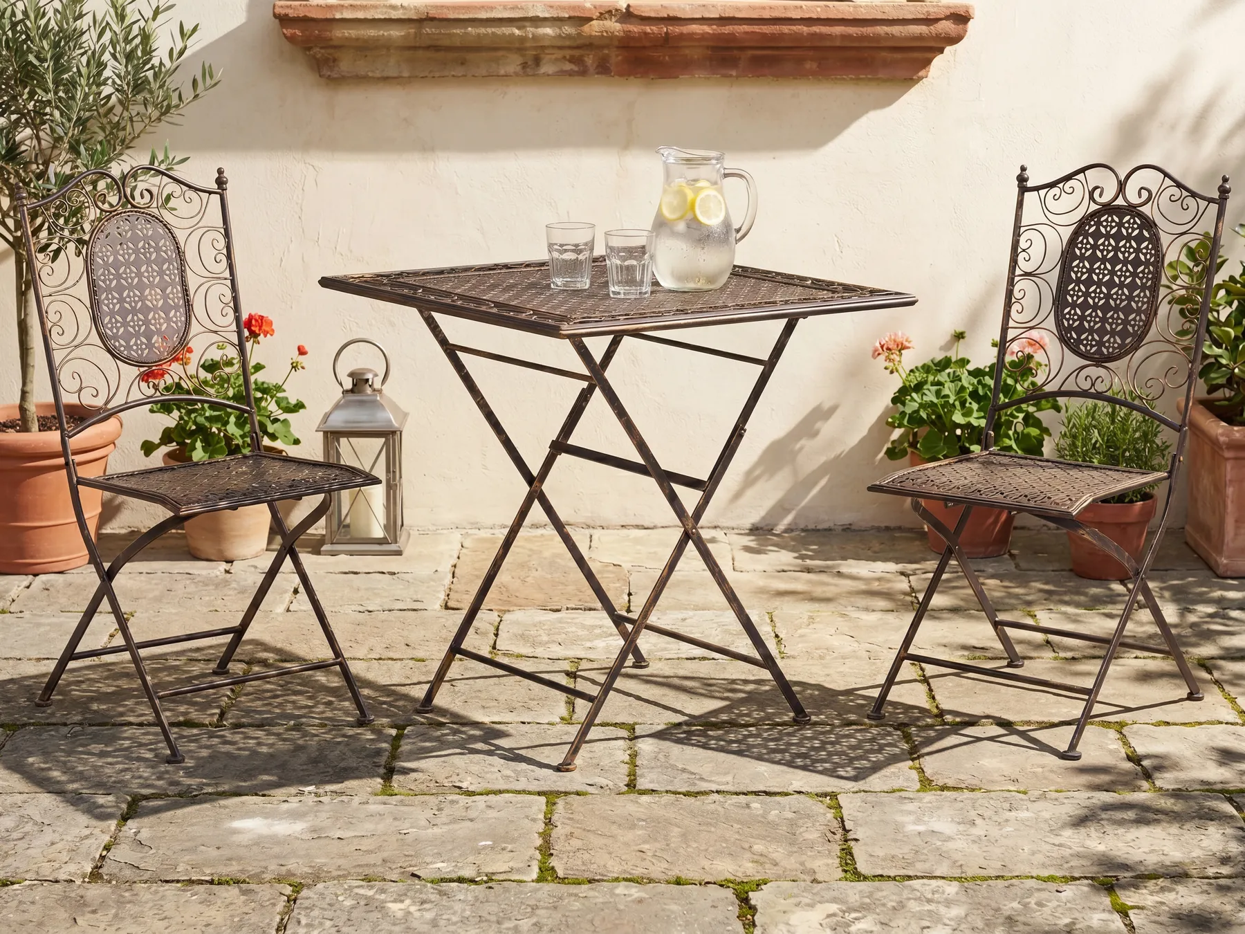 Bistro Table BORMIO 70 cm 70 cm Metal Black_806695