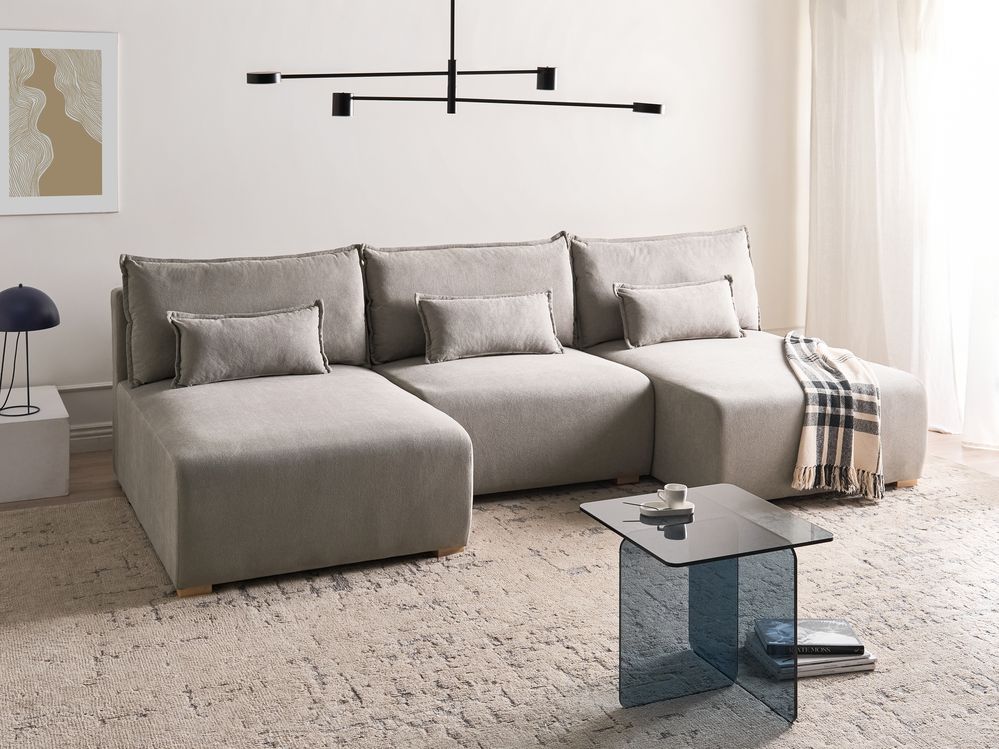 Canapé modulable en forme de U NERBO Tissu Gris