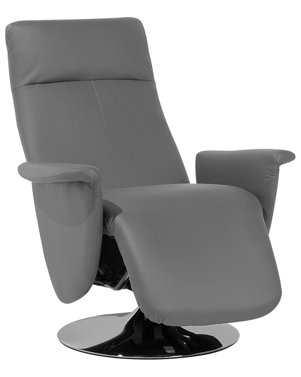 Recliner Chair PRIME with Footrest Faux Leather Grey