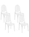 Lot de 4 chaises de salle à manger transparentes MERTON_690271