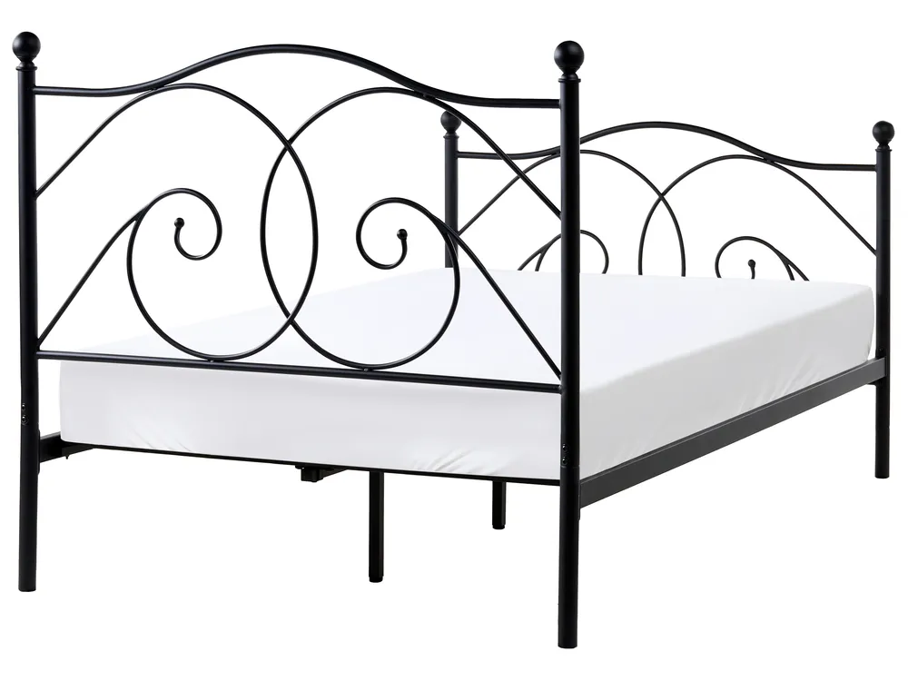 Lit avec sommier Métal DINARD 120 x 200 cm Noir_1026460