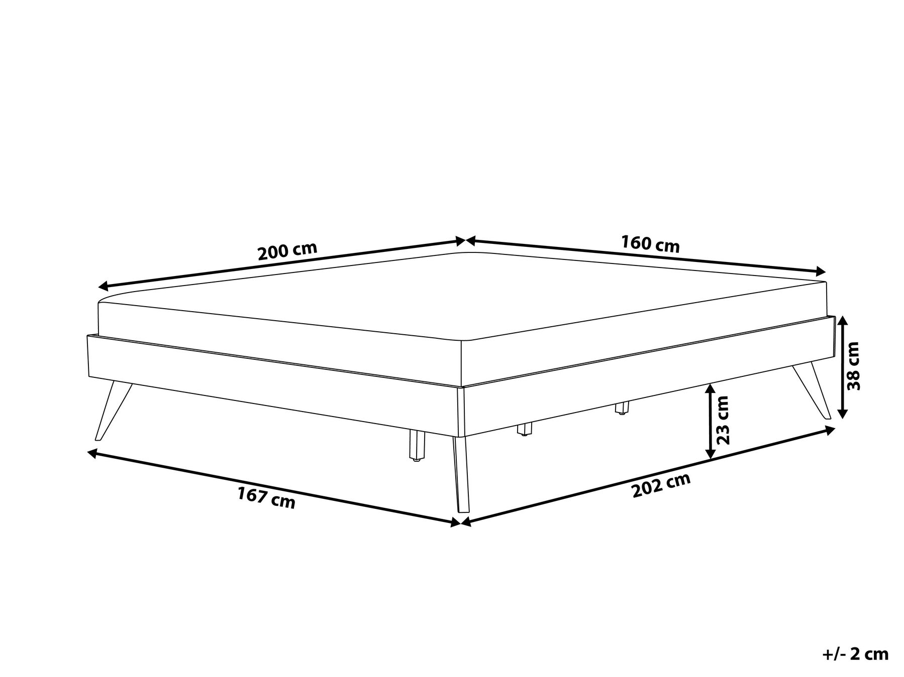 Bett ohne Kopfteil BERRIC 160 x 200 cm Naturfarbene Esche_912540