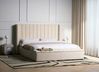 Waterbed with Storage Bench NOYERS Velvet Off-White 180 x 200 cm (EU Super King)