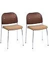 Set of 2 Dining Chairs ASHCROFT Metal Dark Brown/ Orange