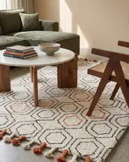 Tappeto HAJIPUR Beige 140 x 200 cm Cotone_840431