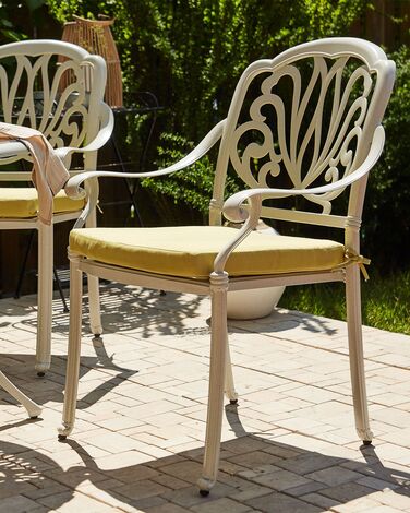 Set of 4 Garden Chairs White ANCONA