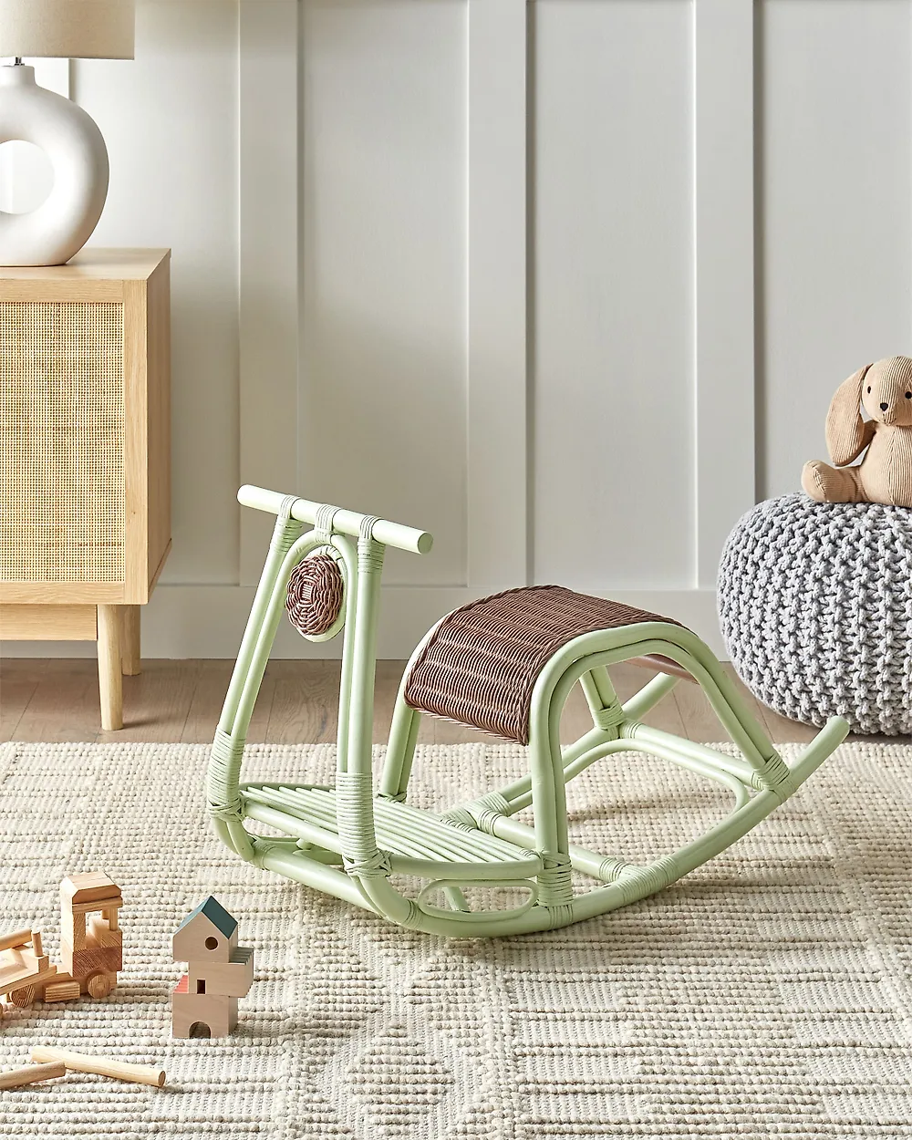 Kids Rocking Chair ASPRIA Rattan Light Green_1183898