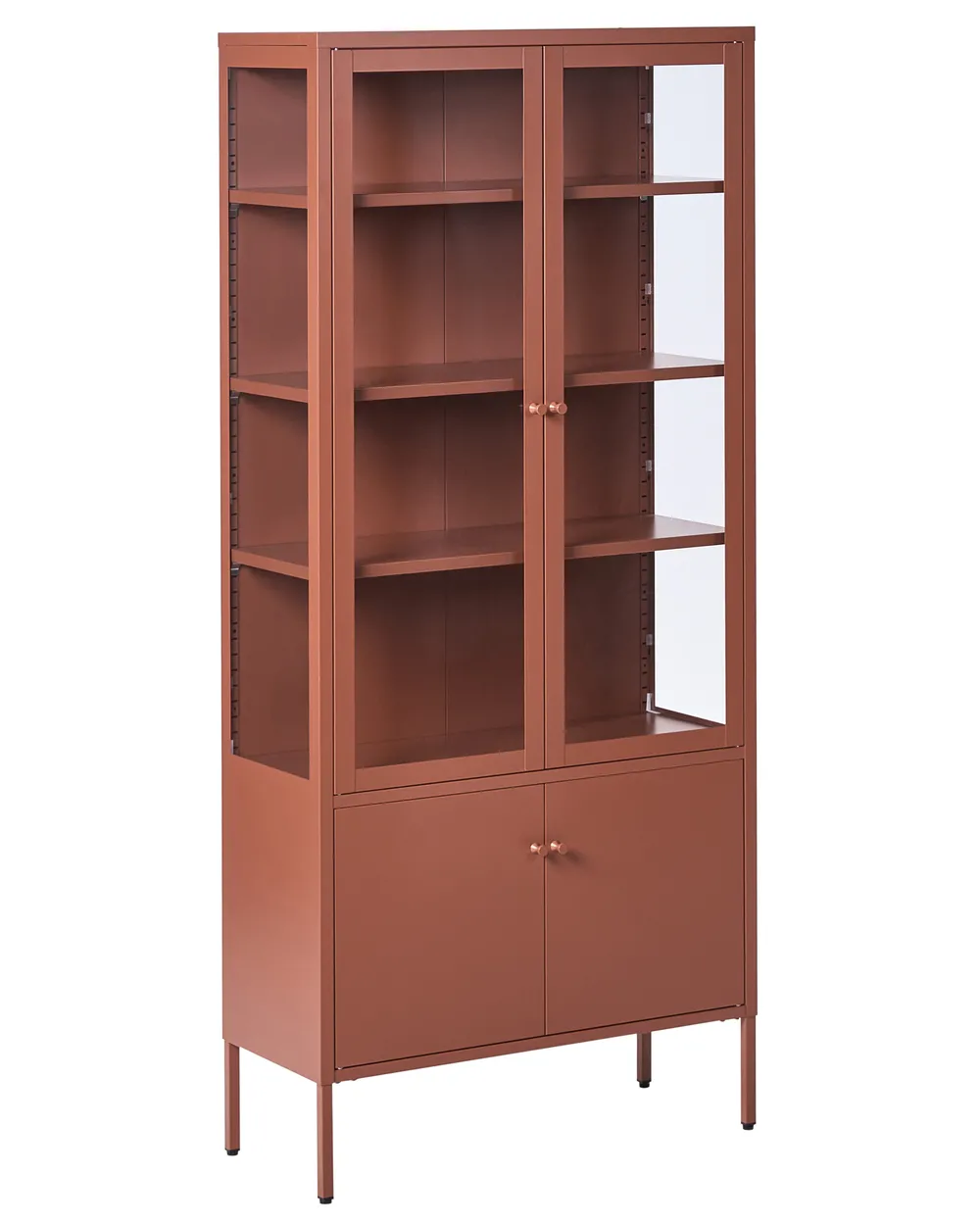Glass Display Cabinet OXTED 80 cm Metal Golden Brown
