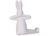 Conjunto de 3 figuras decorativas em forma de coelho cerâmica branca BREST_798717