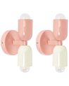 Lot de 2 lampes murales TOPI Métal Rose pastel