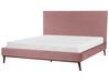 Łóżko welurowe 180 x 200 cm różowe BAYONNE_901294