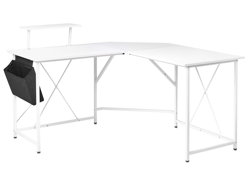 Secretária de canto TACONY 180 cm 140 cm com arrumação Branco