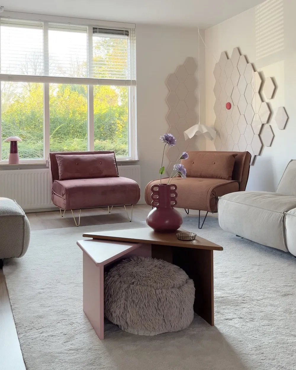 Single Sofa Bed VESTFOLD Velvet Pink_953744