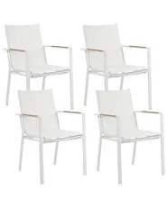 Set of 4 Garden Chairs BUSSETO Metal White_922744