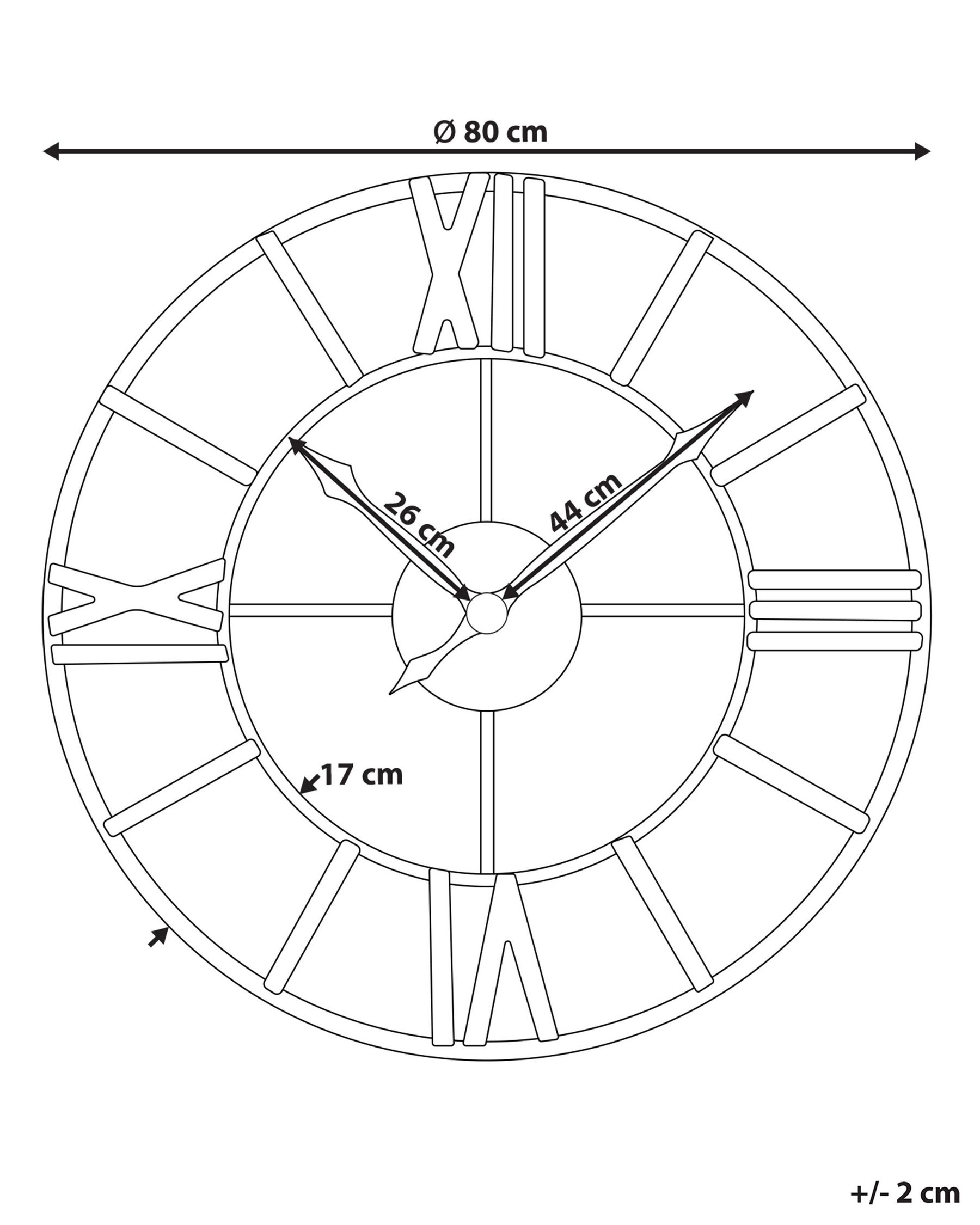 Wall Clock VALSOT 80 cm Metal Gold | Beliani.co.uk
