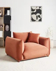 Poltrona LUVOS Velluto Marrone dorato_970260