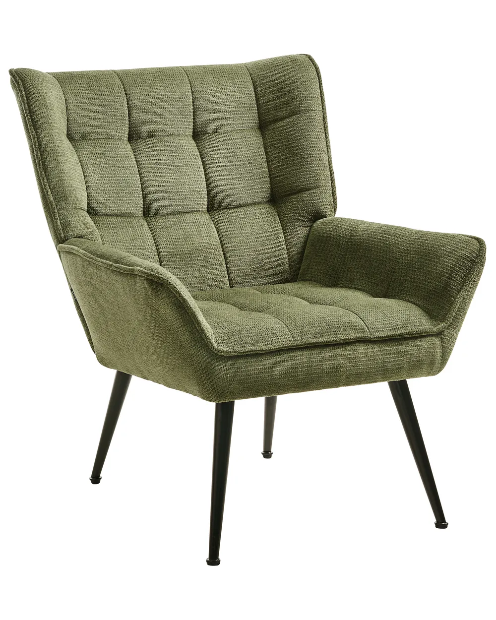 Oviala - Set van een vierkante tuin tafel en 2 groene fauteuils Oviala - Set van een vierkante tuin tafel en 2 groene fauteuils
