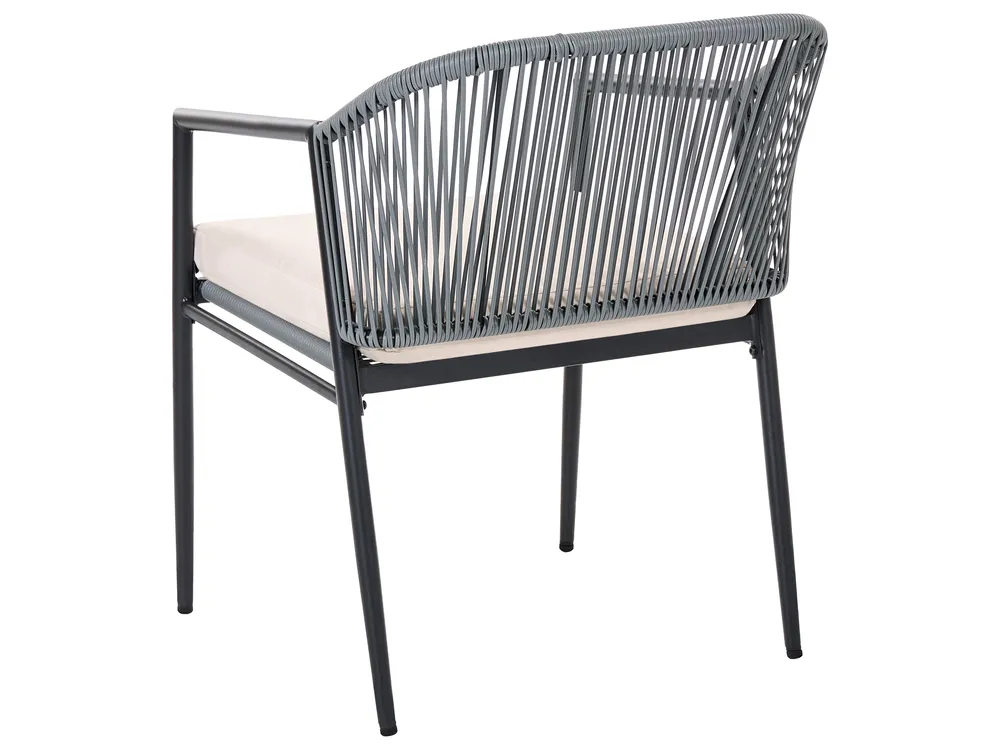 Garden Lounge Set with Table 4 Seater FLERO PE Rattan Black_1079398