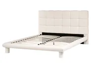 Bett mit Lattenrost Bouclé CRESSAT 160 x 200 cm Cremeweiß_1009054