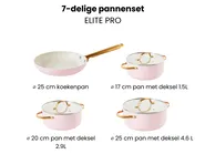 7-delige pannenset ELITE PRO Pastelroze_992839