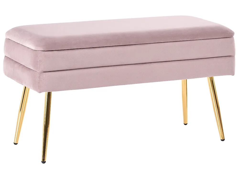 Upholstered Storage Bench DURHAM Velvet Pink