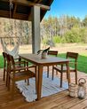 Set di tavolo e 4 sedie da giardino legno acacia chiaro FORNELLI_883434