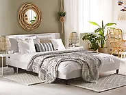 Bed Frame Cover Velvet FITOU 180 x 200 cm White_1177951