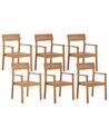 Set of 6 Acacia Wood Garden Chairs FORNELLI_823604