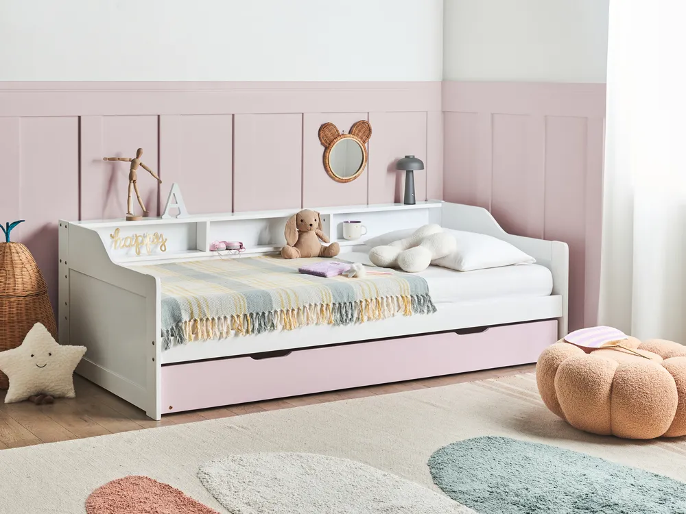 Trundle Bed Pine Wood EDERN 90 x 200 cm (EU Single) Pink_980354