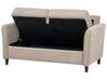 Kétszemélyes tópszínű kárpitozott kanapé ágyneműtartóval MARE_918618