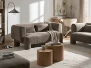 Sofa 3 Seater HOGBO Fabric Brown_1049891
