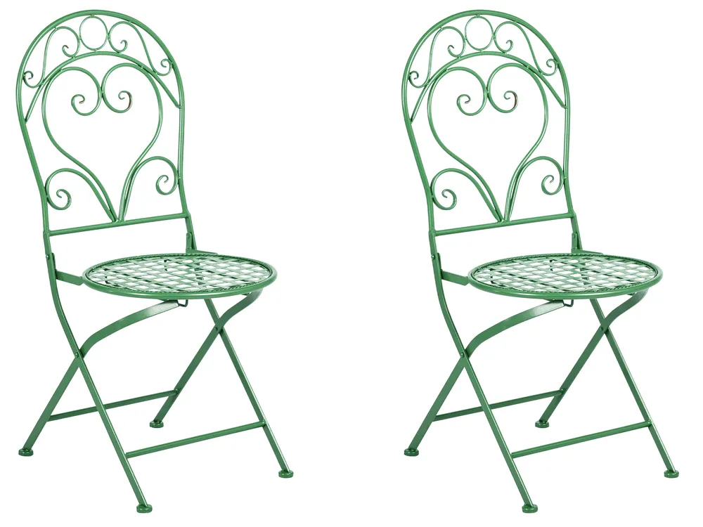Bistro Set ALBINIA Metal Green_1016194
