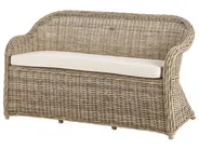 Ławka ogrodowa z poduchą SUSUA 150 cm z otomaną Rattan Naturalny_957579