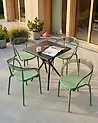 Set of 4 Garden Chairs MALEVIZI Stacking Green