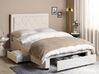 Łóżko z szufladami welurowe 140 x 200 cm kremowe LIEVIN_902390