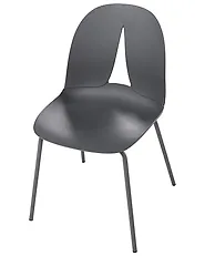Set of 2 Garden Chairs BOLGHERI Armless Dark Grey_1183149