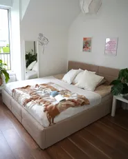 Ottoman Bed MASSOGNES Boucle Beige 180 x 200 cm_1173932