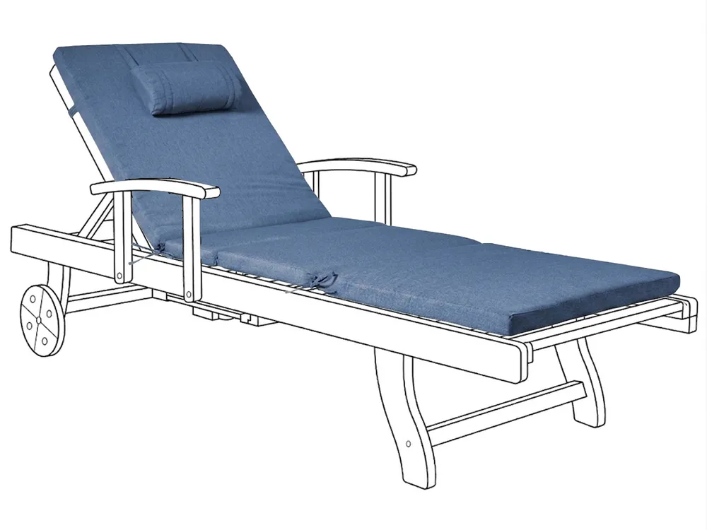 Sun Lounger Pad Cushion TOSCANA/JAVA/AMANTEA PREMIUM 189 x 58 cm Blue_1070405